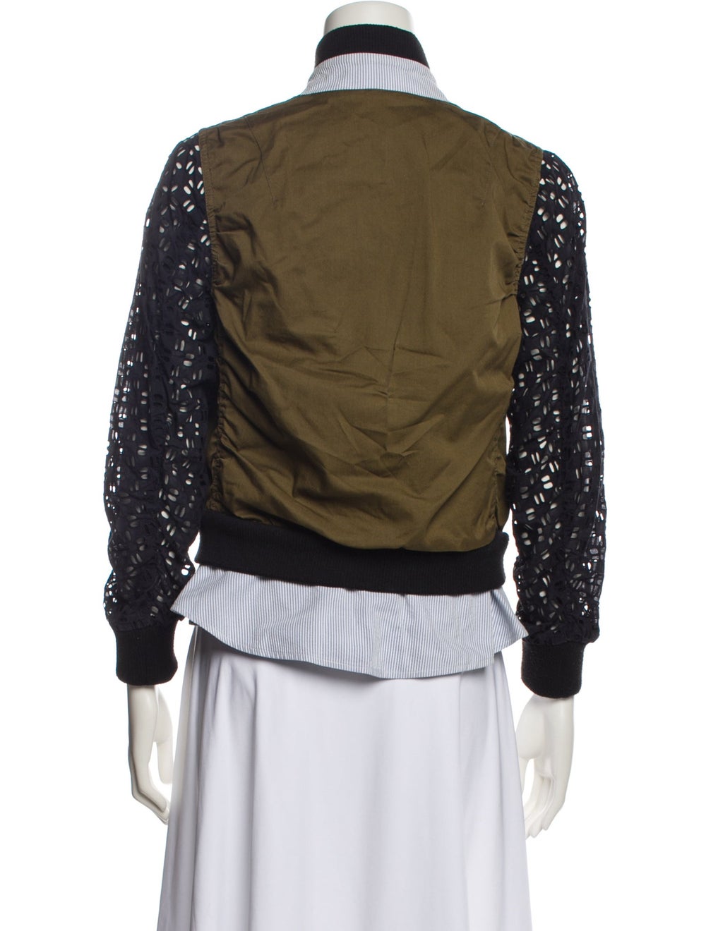 Veronica Beard Bomber Jacket Blue Colorblock Patt… - image 3