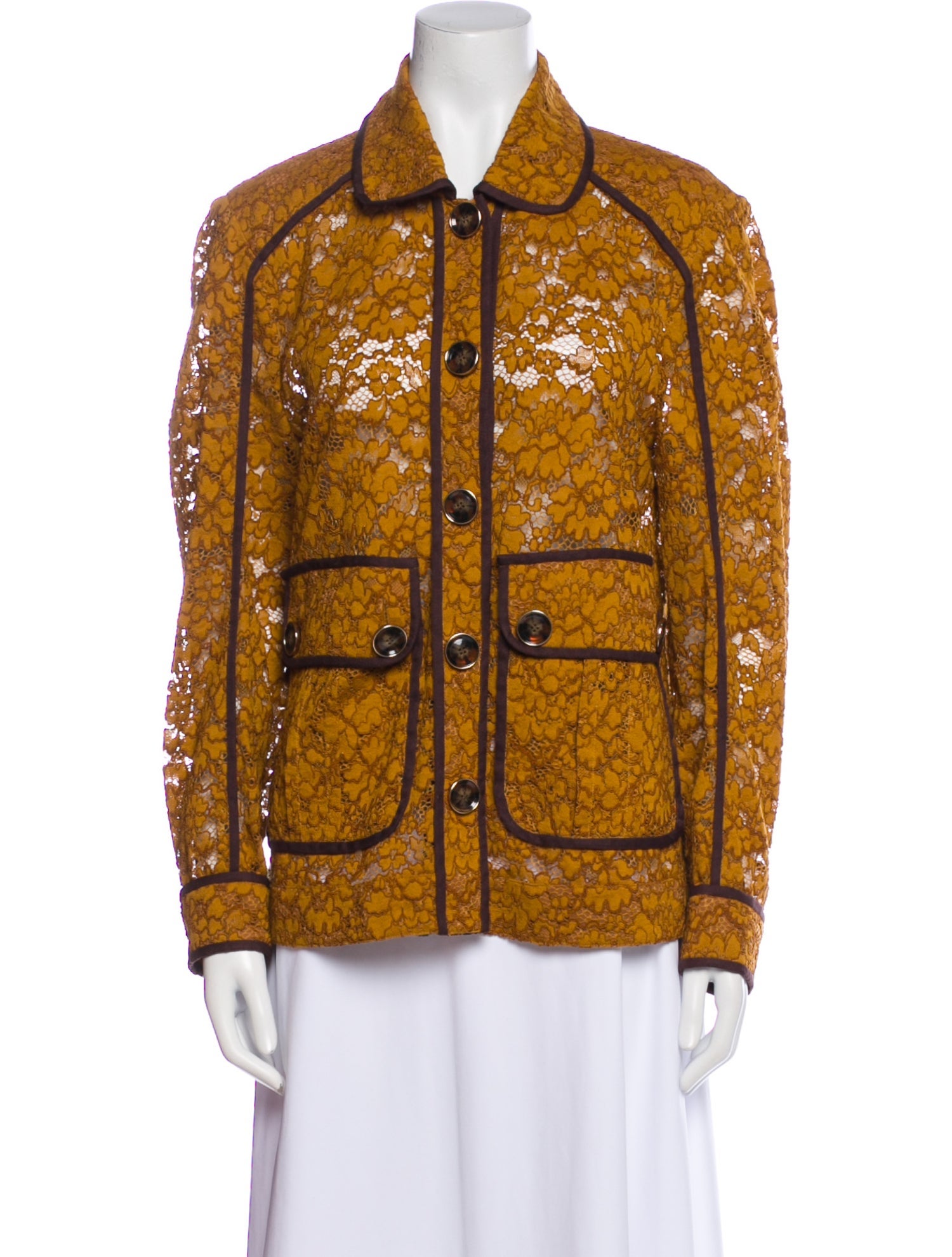 Veronica Beard Lace Pattern Utility Jacket