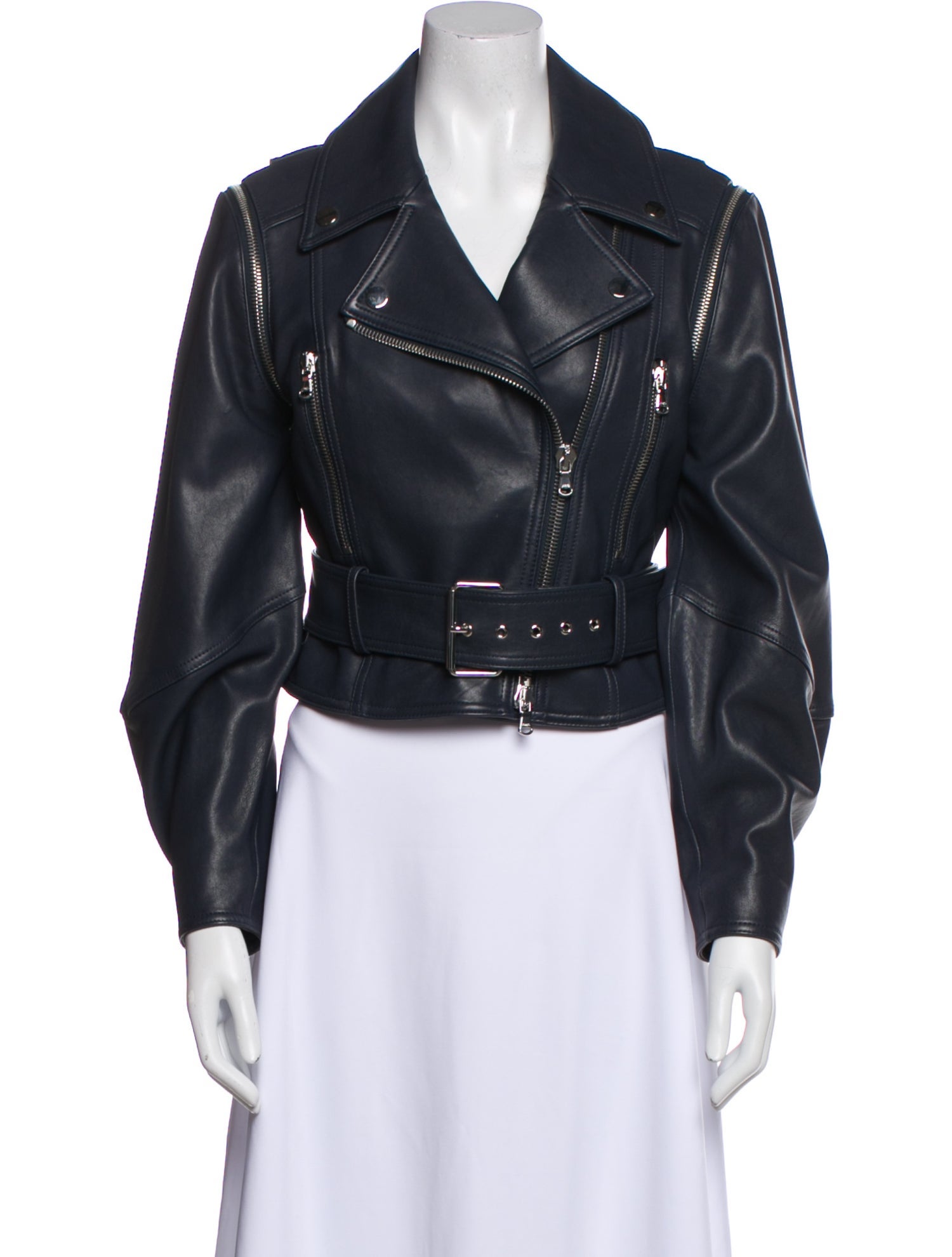 Veronica Beard Lamb Leather Biker Jacket