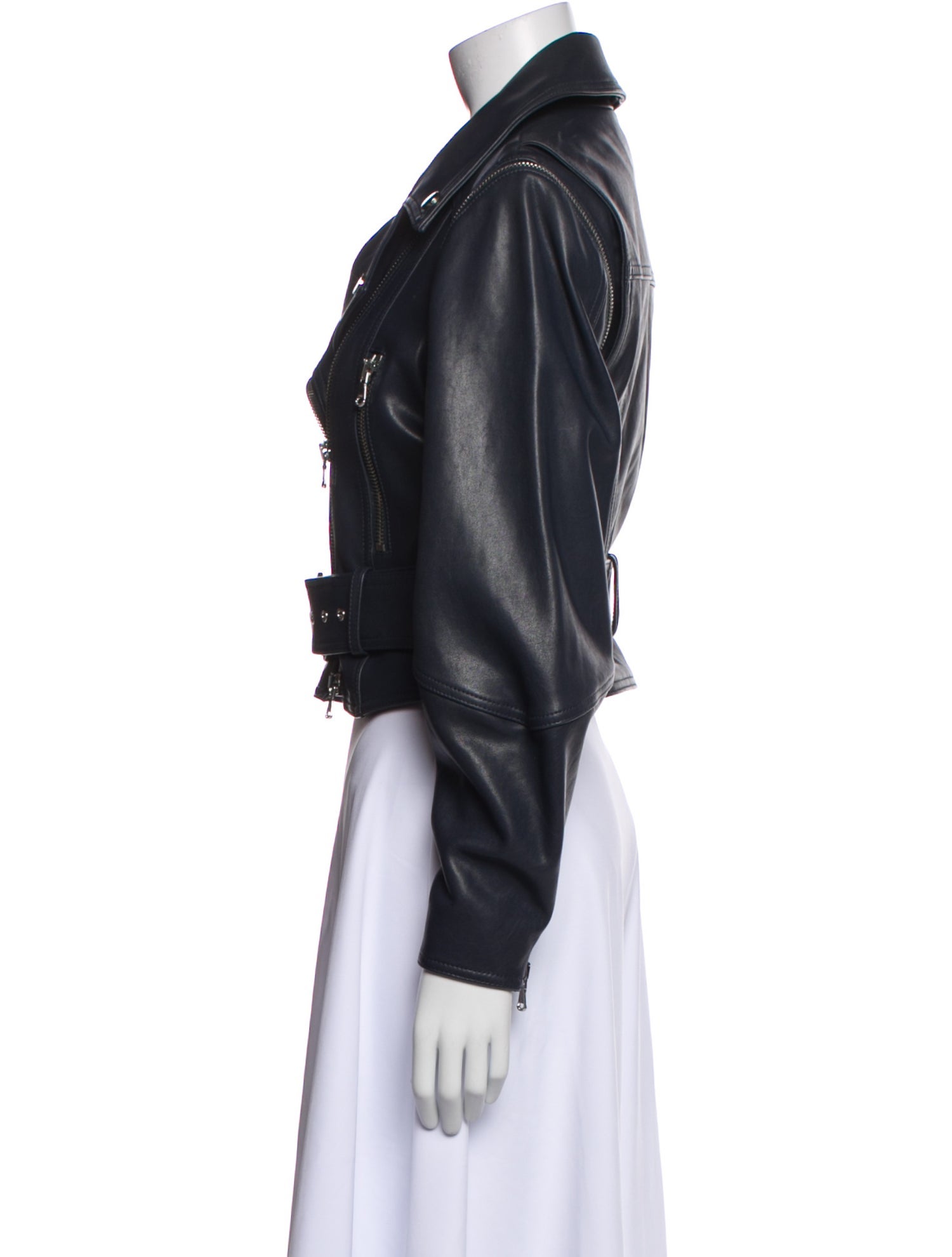 Veronica Beard Lamb Leather Biker Jacket