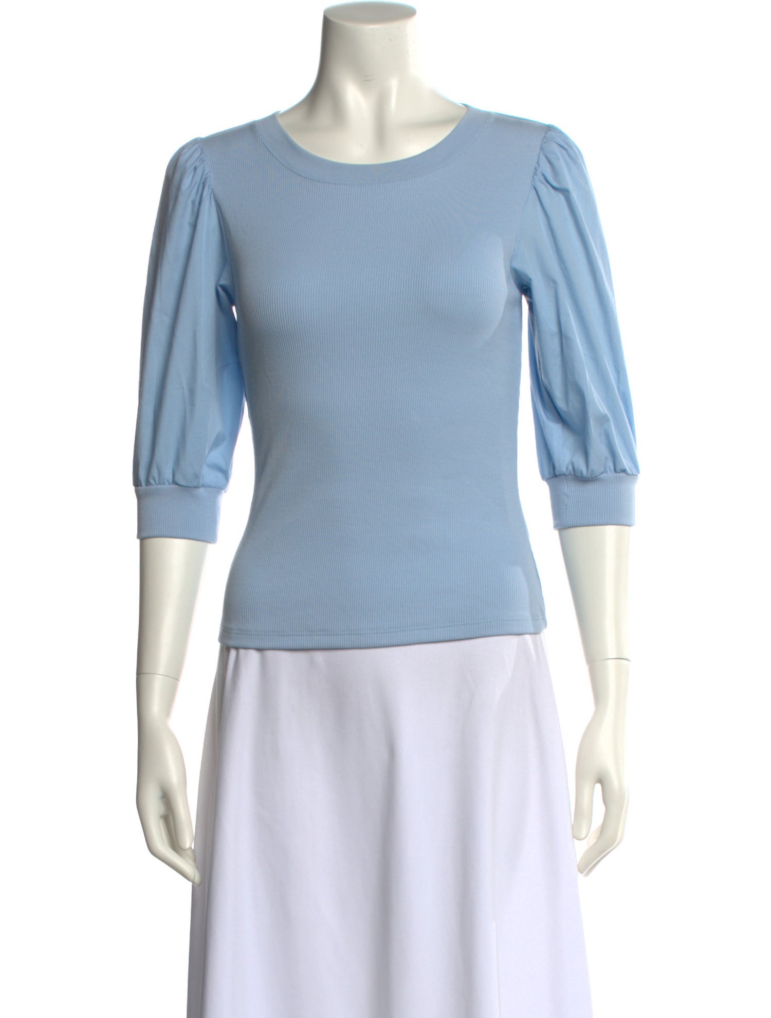 Veronica Beard Crew Neck Three-Quarter Sleeve Top