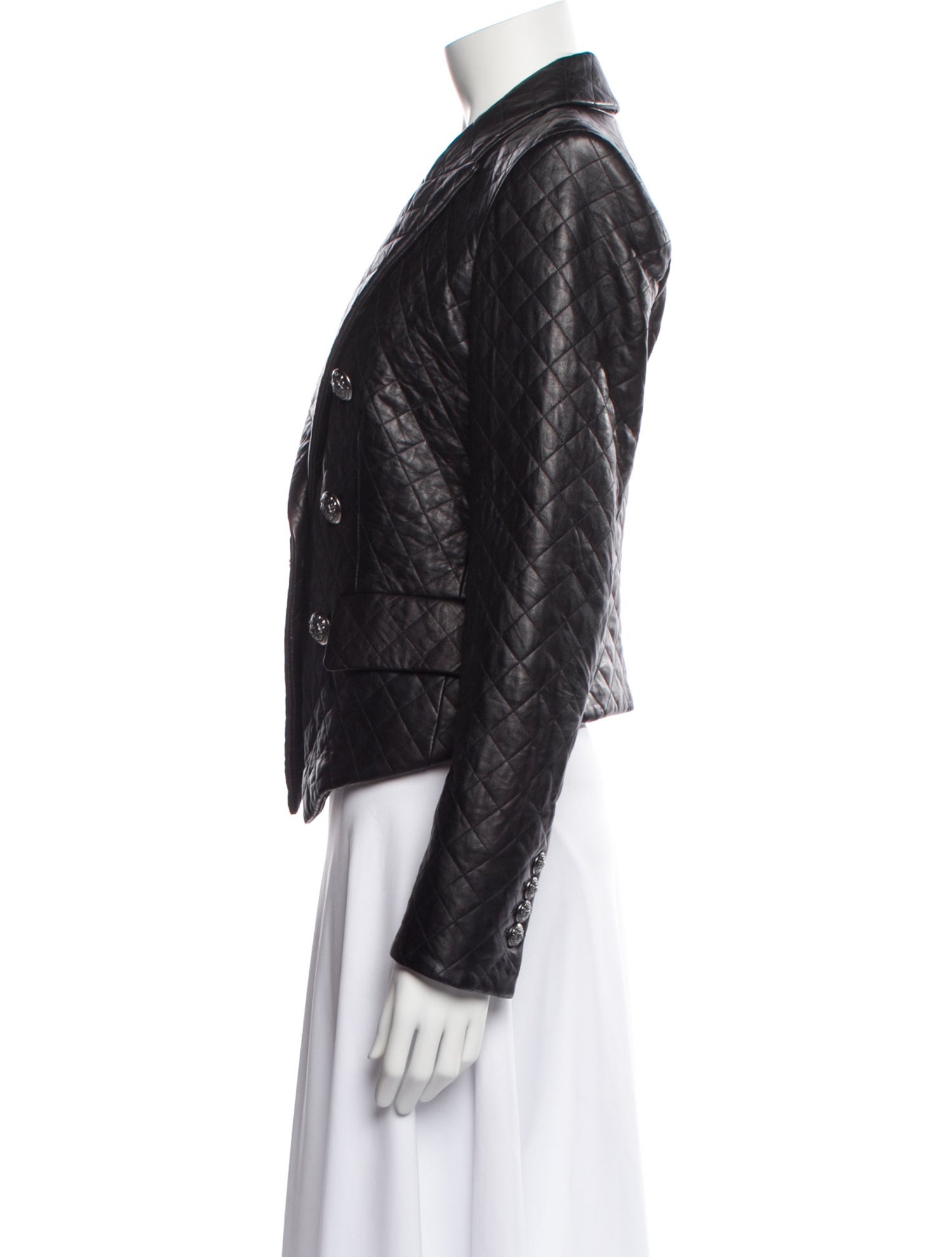 Veronica Beard Lamb Leather Printed Blazer