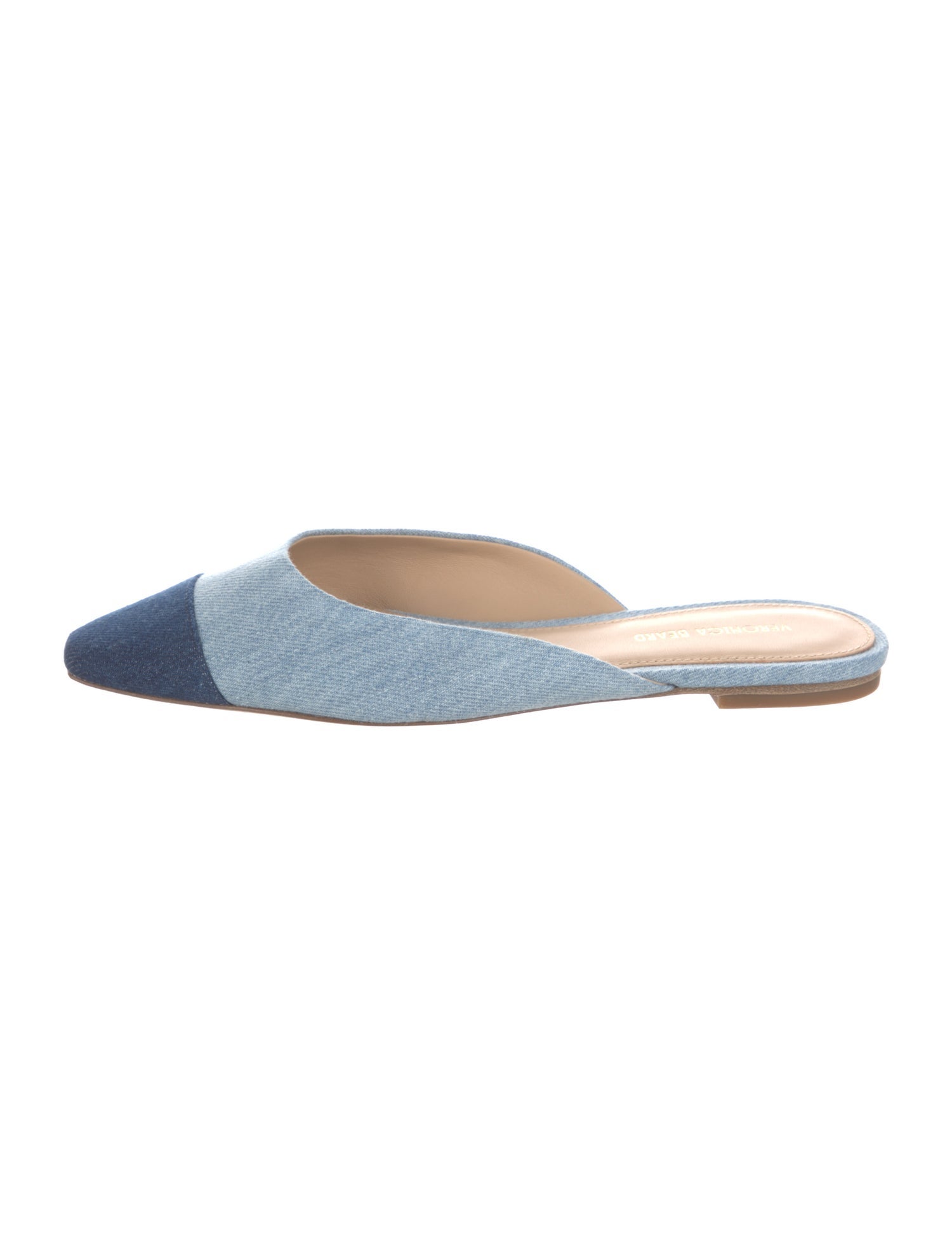 Veronica Beard Denim Colorblock Pattern Mules
