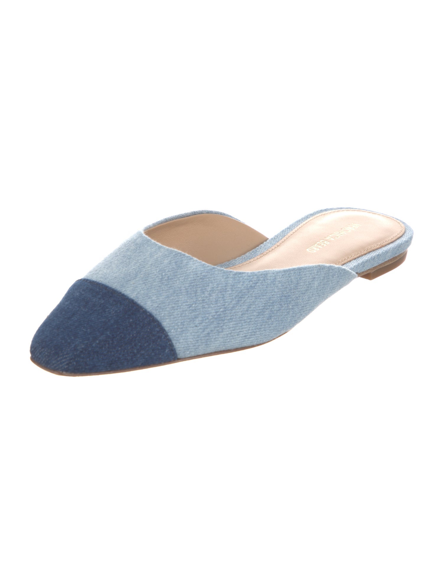 Veronica Beard Denim Colorblock Pattern Mules