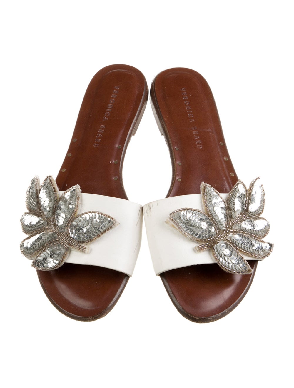 Veronica Beard Leather Colorblock Pattern Slides - image 3