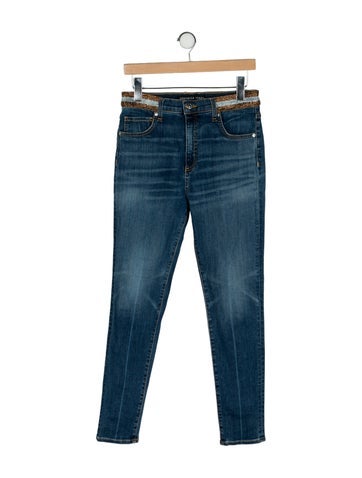 Pre-owned Veronica Beard Mid-rise Skinny Leg Jeans In Blue