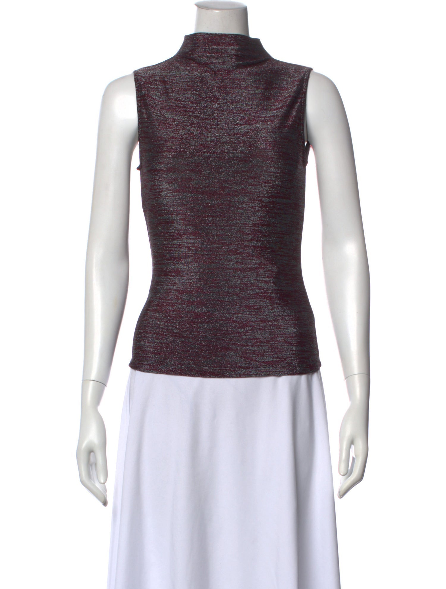 Veronica Beard Patterned Mock Neck Top