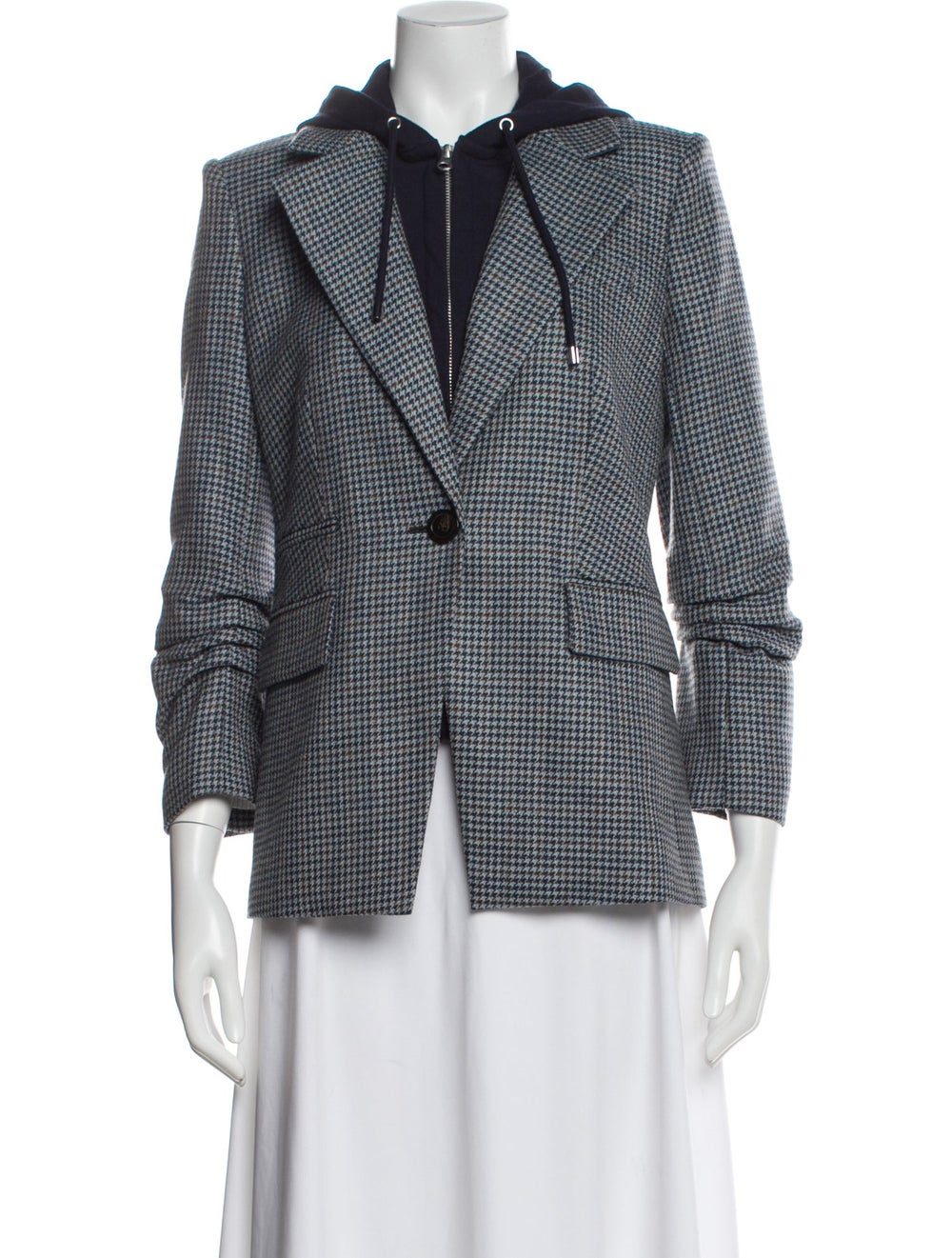 Veronica Beard Wool Houndstooth Print Blazer - image 1