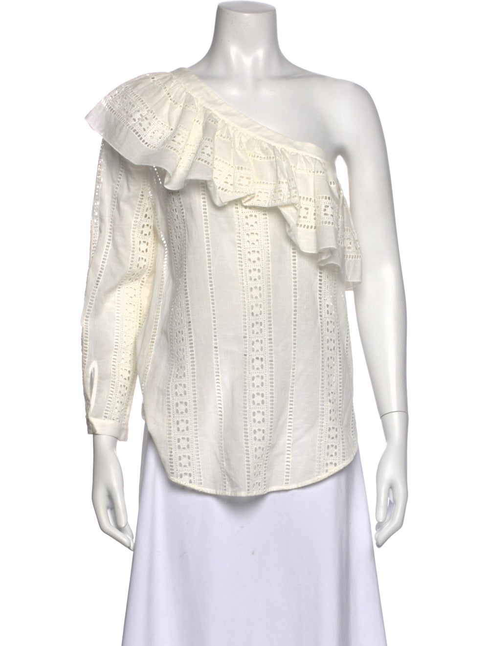 Veronica Beard Lace Pattern One-Shoulder Blouse - image 1