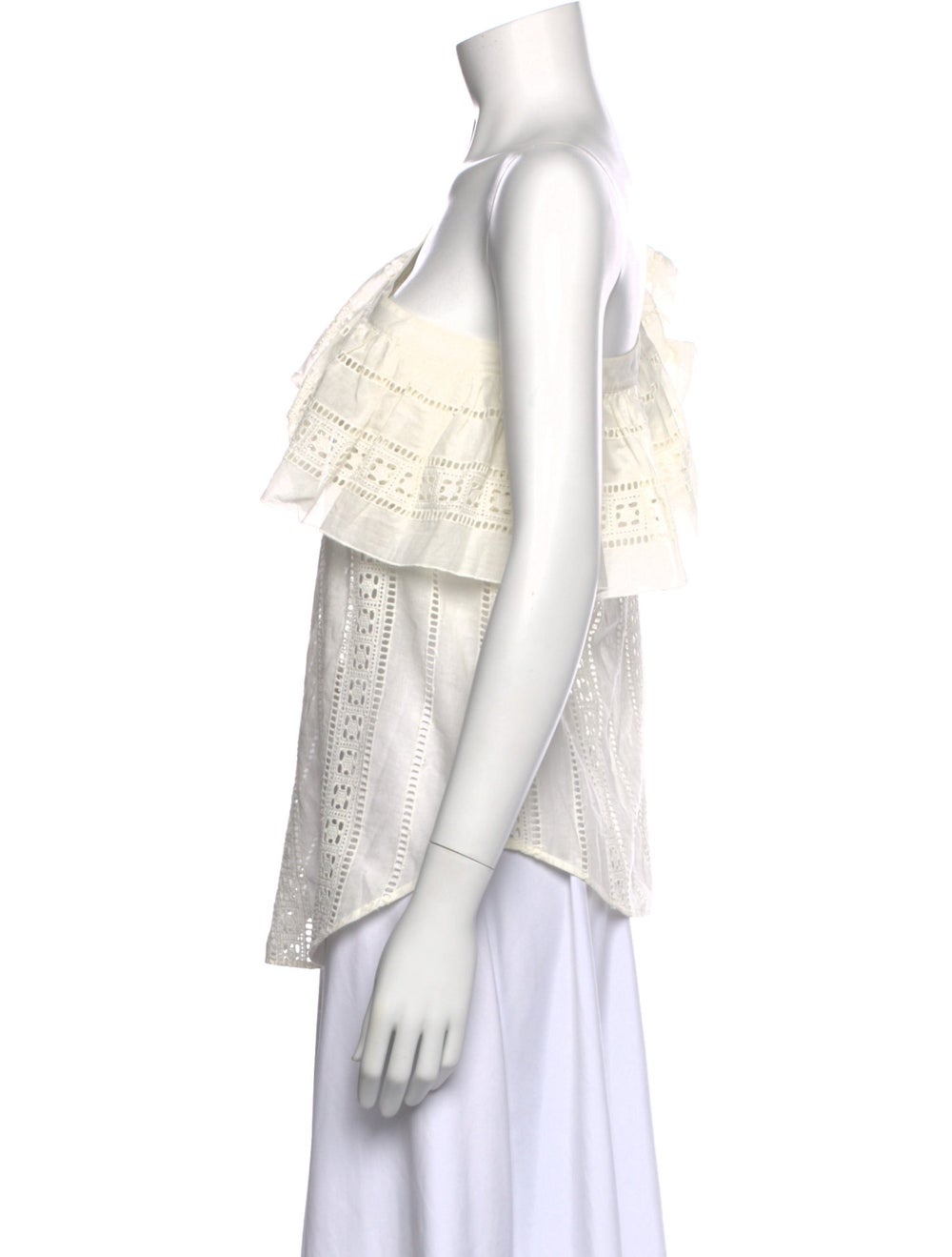 Veronica Beard Lace Pattern One-Shoulder Blouse - image 2