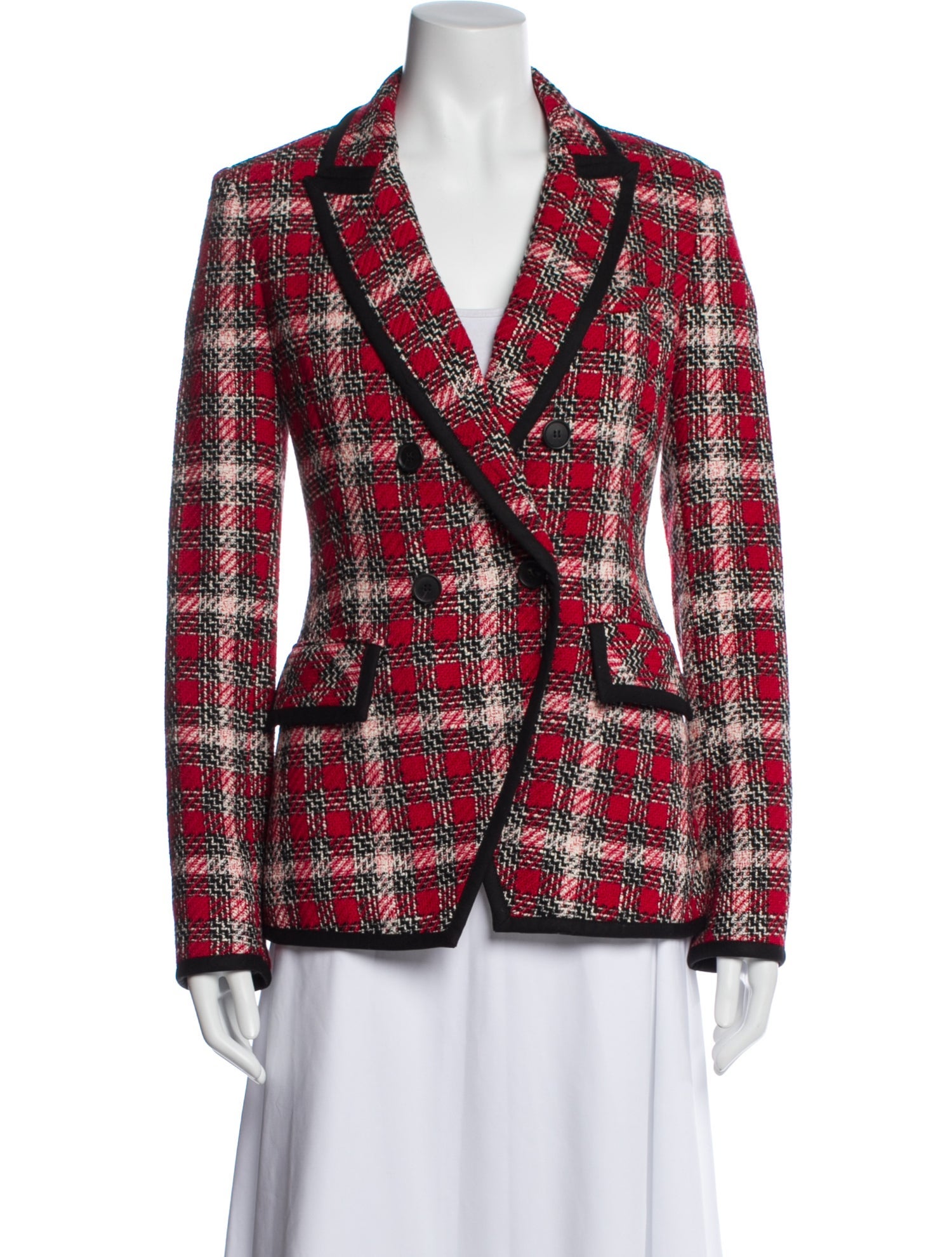 Veronica Beard Plaid Print Blazer