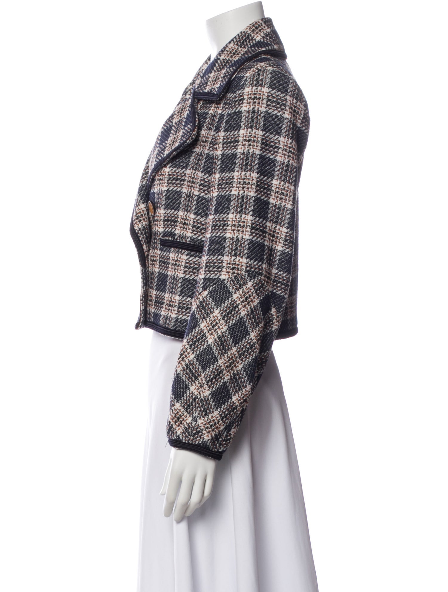 Veronica Beard Plaid Print Blazer