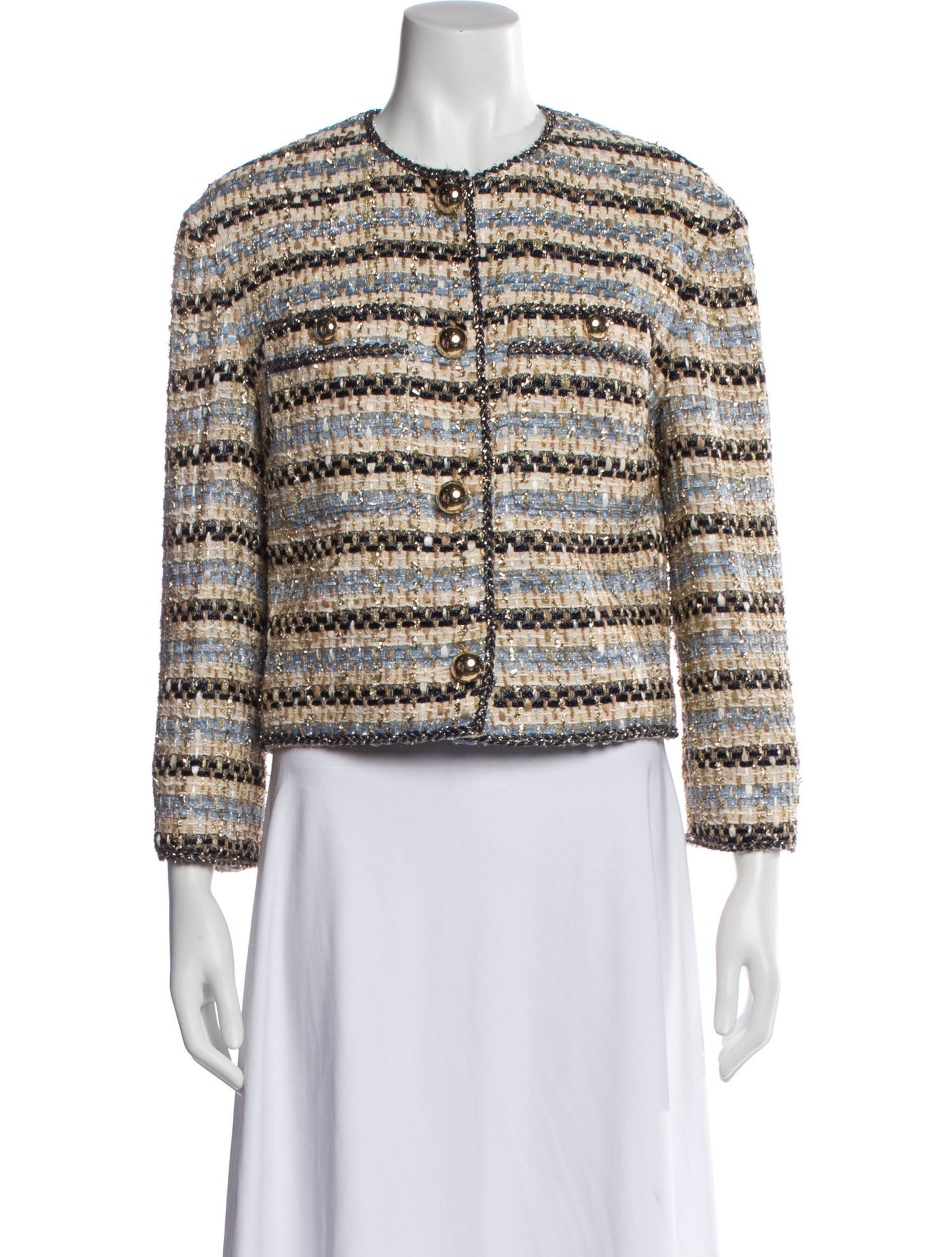 Veronica Beard Tweed Pattern Evening Jacket