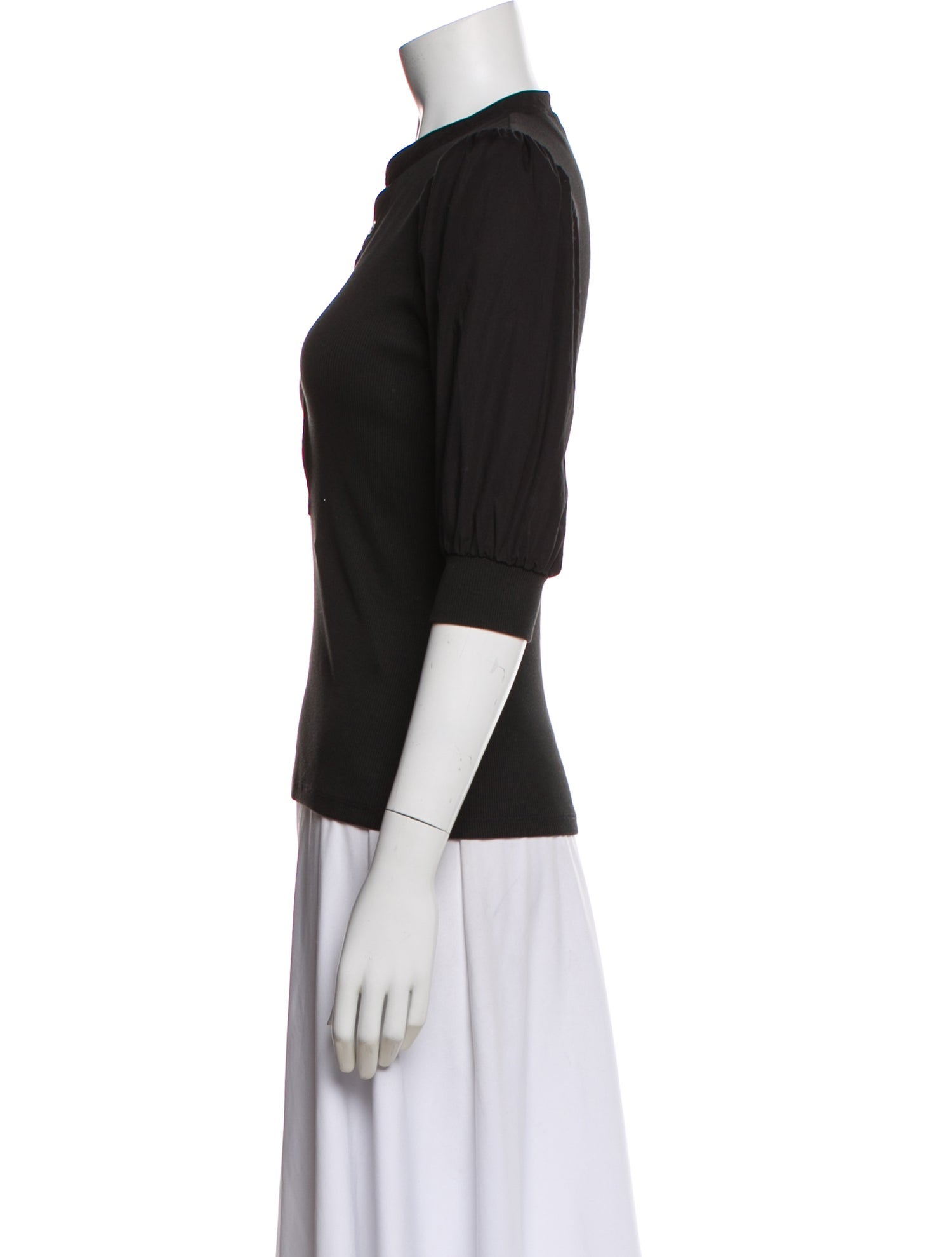 Veronica Beard V-Neck Three-Quarter Sleeve Top