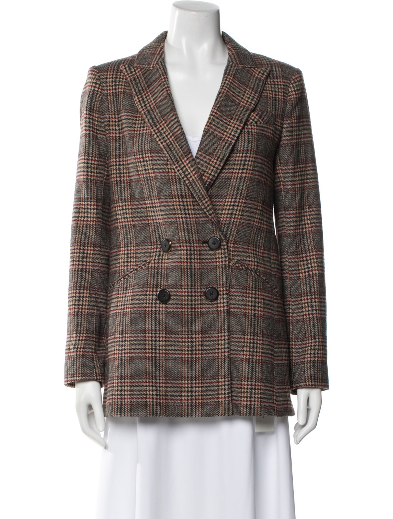 Veronica Beard Plaid Print Blazer