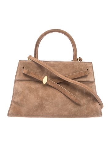 Pre-owned Veronica Beard Suede Top Handle Bag In Neutral