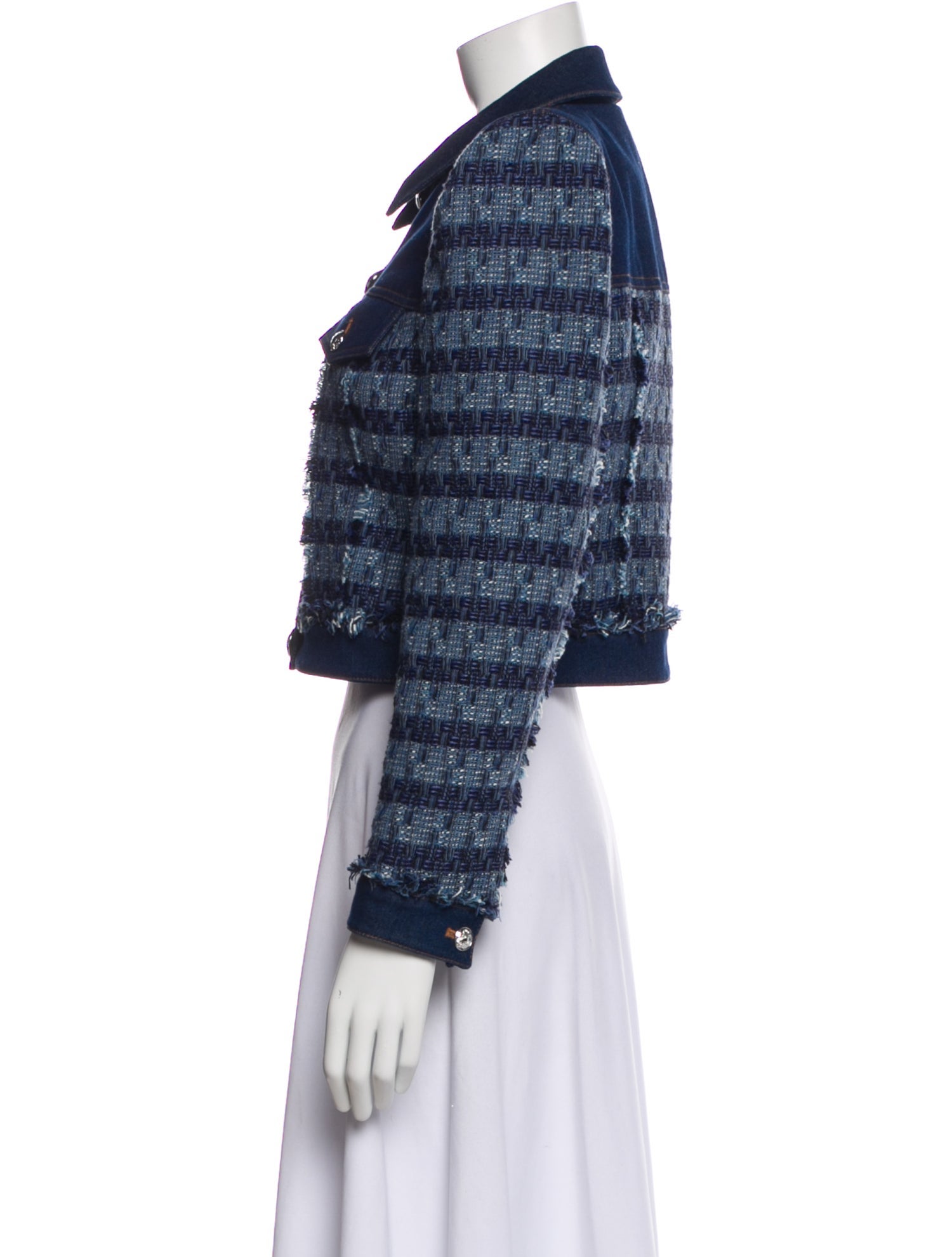 Veronica Beard Tweed Pattern Denim Jacket