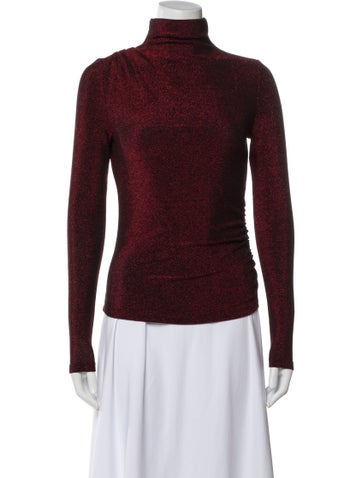 Pre-owned Veronica Beard Turtleneck Long Sleeve Top W/ Tags In Red