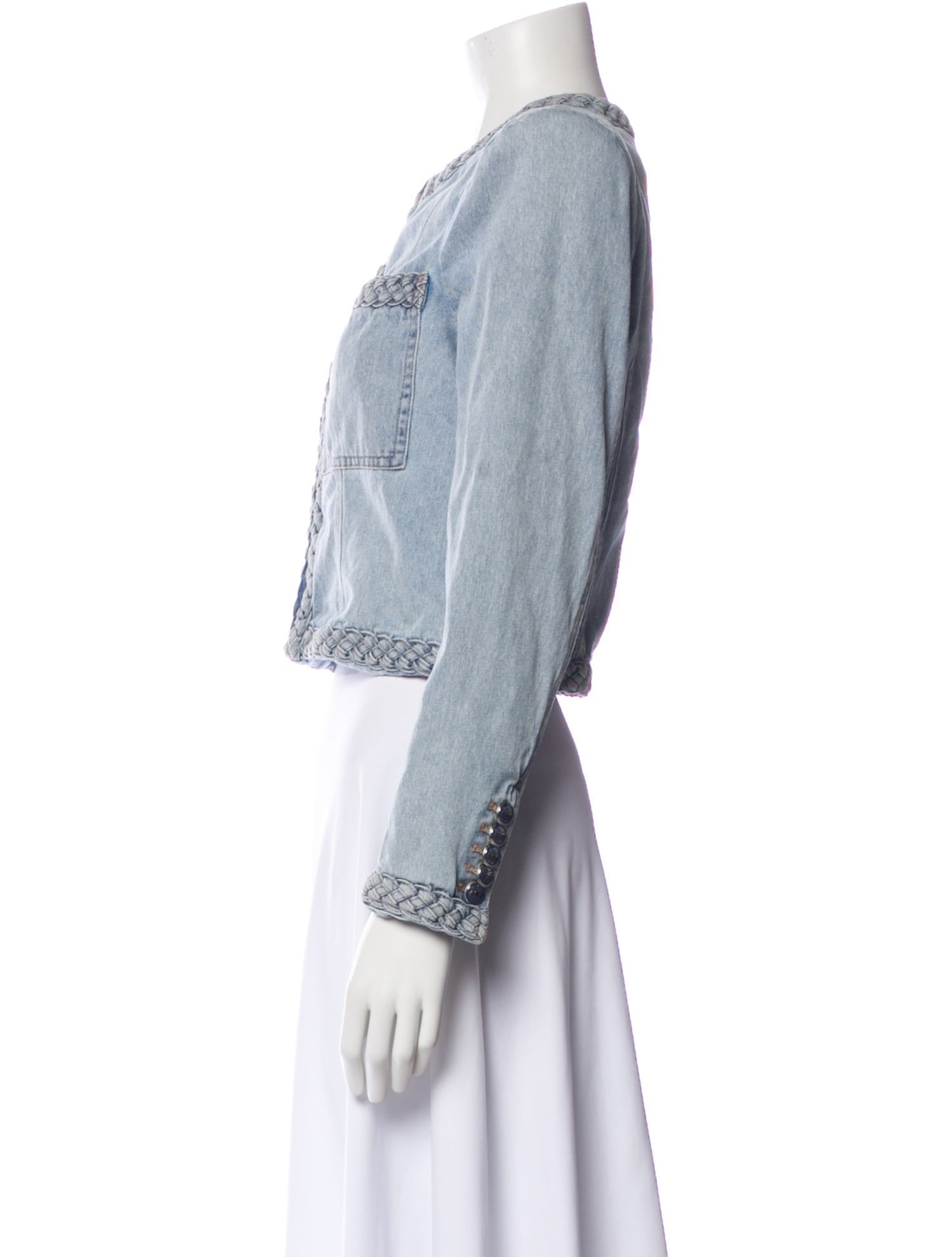 Veronica Beard Tweed Pattern Denim Jacket