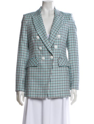 Pre-owned Veronica Beard Houndstooth Print Blazer W/ Tags In Blue
