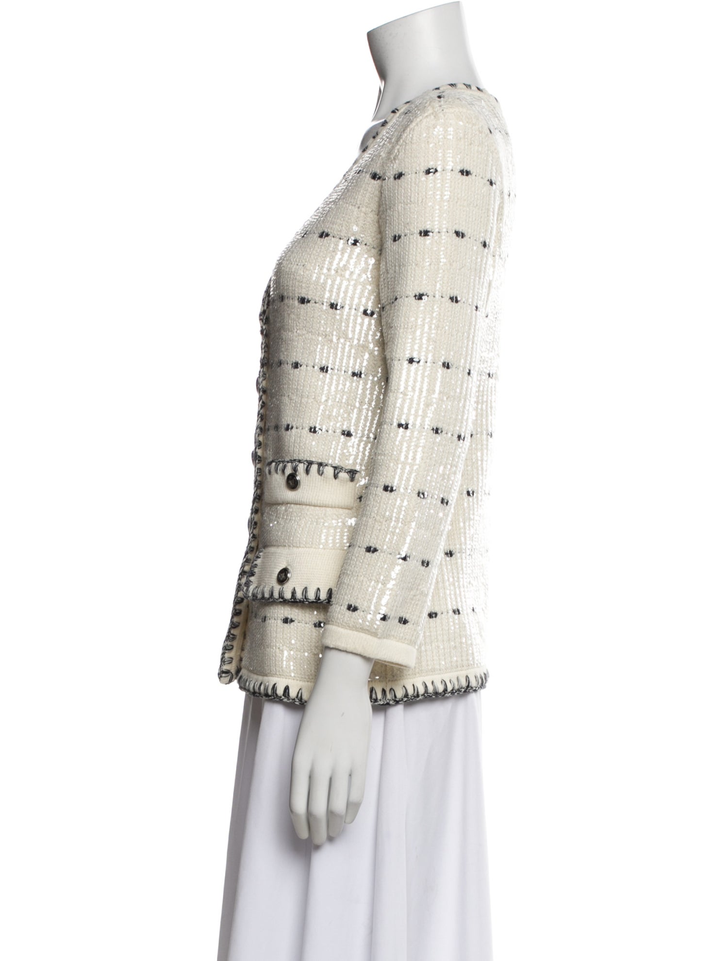 Veronica Beard Striped V-Neck Sweater