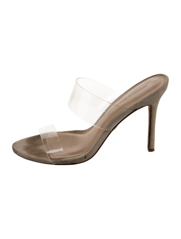 Pre-owned Veronica Beard Suede Slides In Neutral