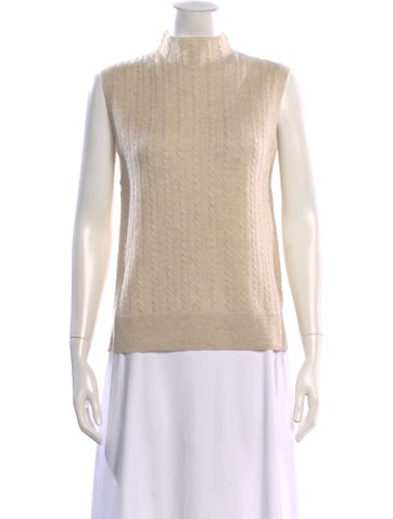 Pre-owned Veronica Beard Cashmere Mock Neck Sweater In Neutral