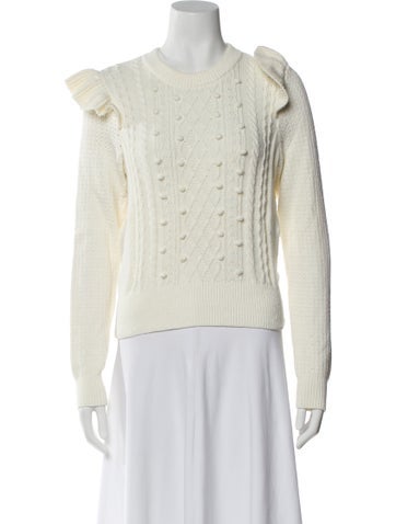 Pre-owned Veronica Beard Crew Neck Sweater In White
