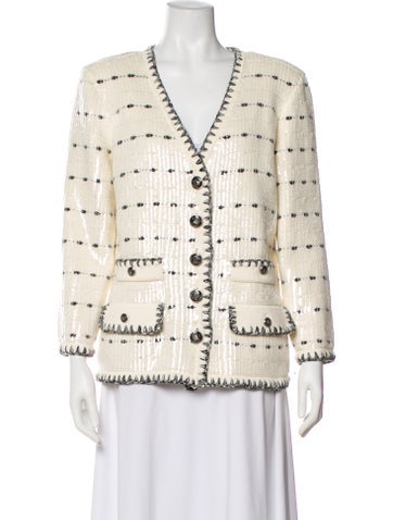 Pre-owned Veronica Beard Tweed Pattern Evening Jacket W/ Tags In Neutral