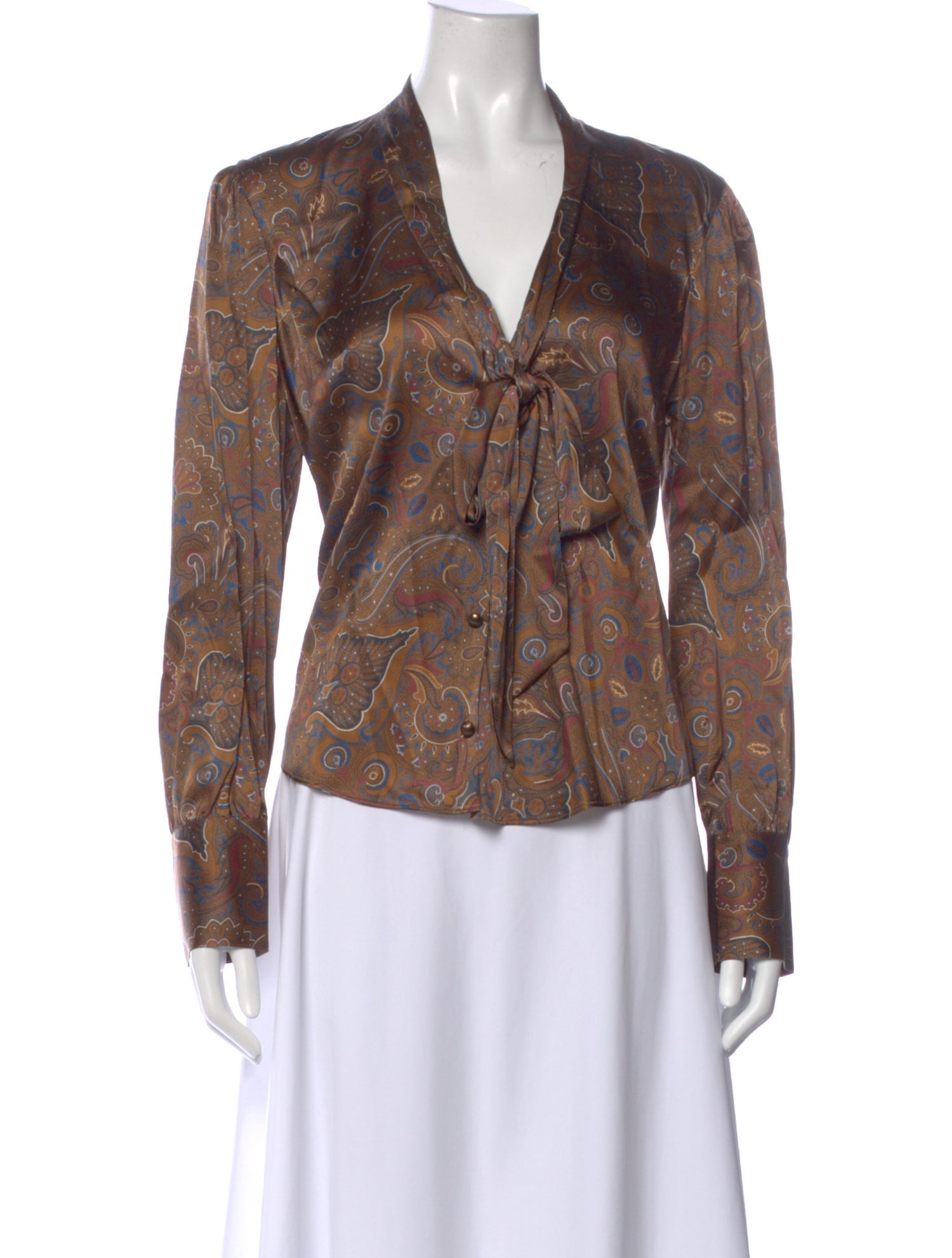Veronica Beard Paisley Print V-Neck Blouse w/ Tags