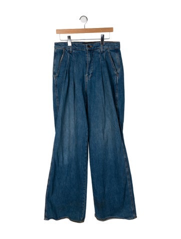 Pre-owned Veronica Beard High-rise Wide Leg Jeans In Blue