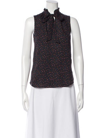 Pre-owned Veronica Beard Silk Floral Print Blouse In Multi