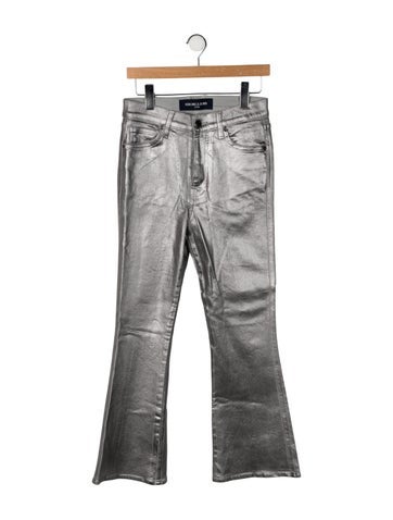 Pre-owned Veronica Beard High-rise Wide Leg Jeans In Gray