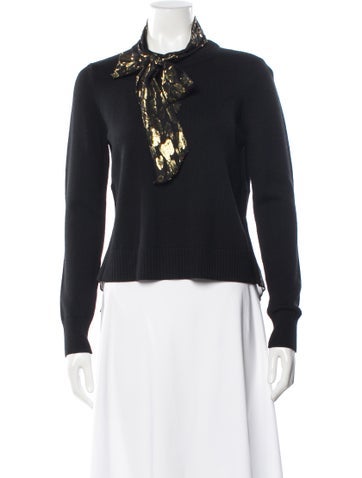 Pre-owned Veronica Beard Merino Wool Mock Neck Sweater In Black