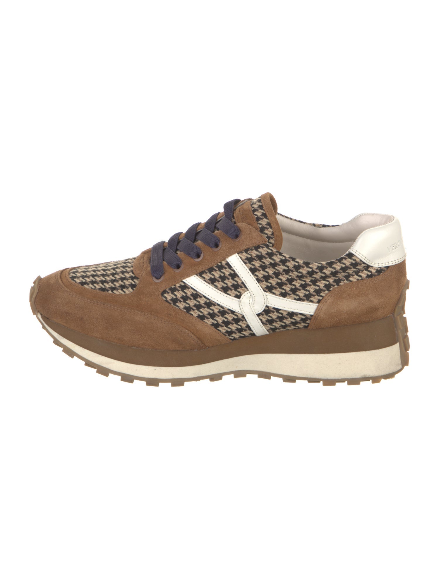 Veronica Beard Suede Houndstooth Print Sneakers
