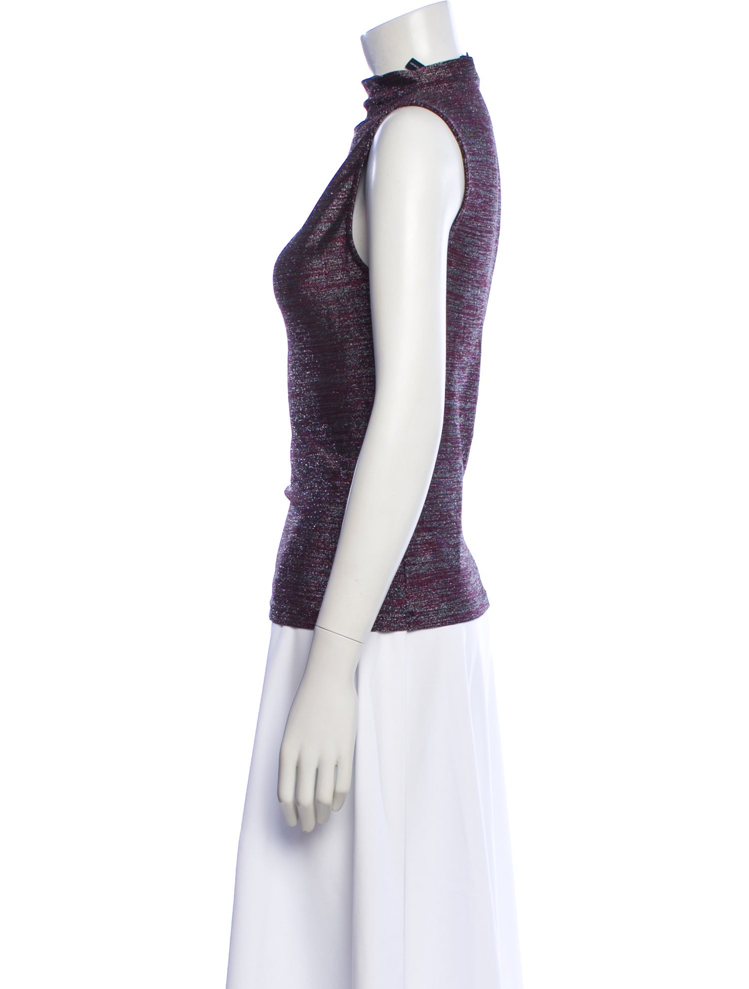 Veronica Beard Patterned Mock Neck Top