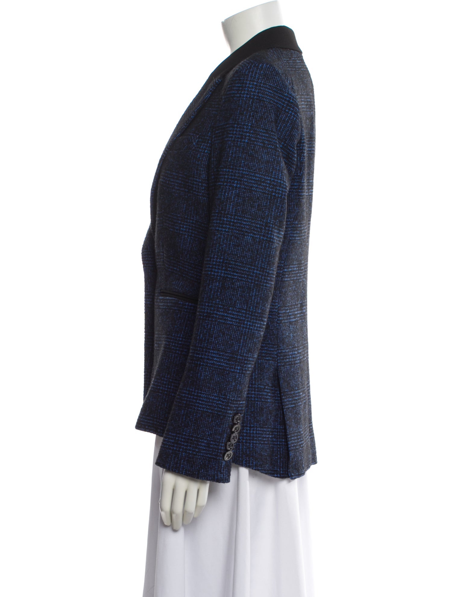 Veronica Beard Wool Plaid Print Blazer