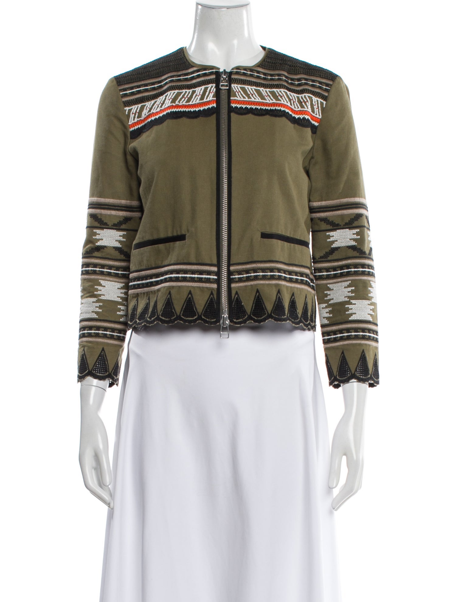Veronica Beard Striped Biker Jacket