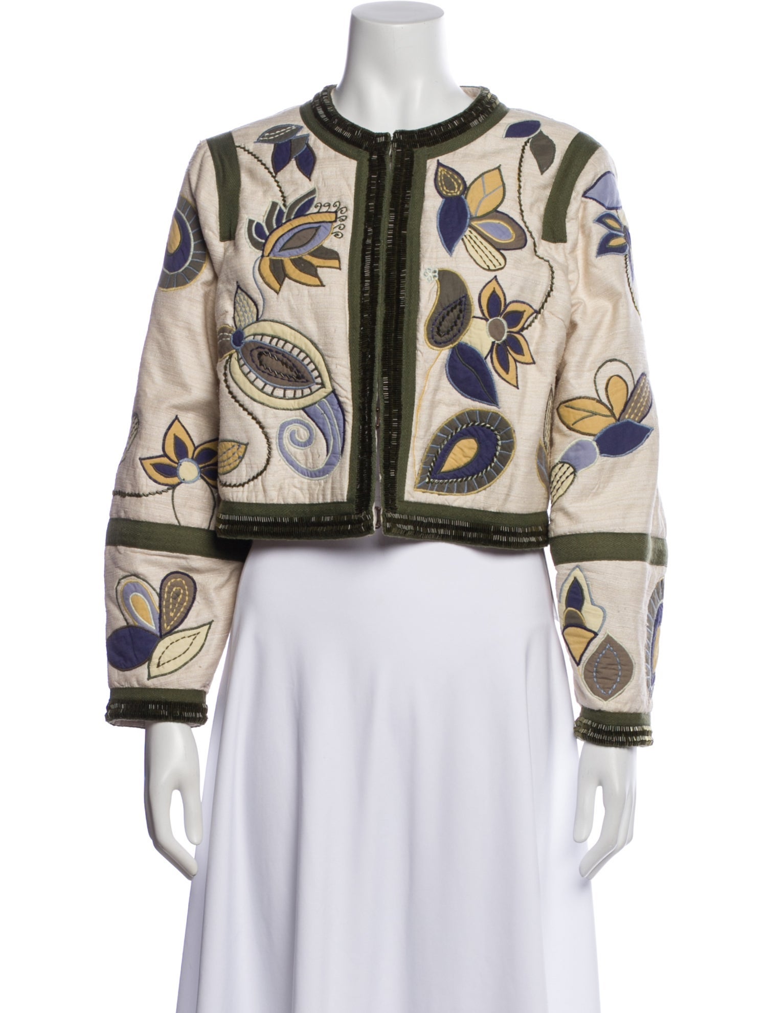 Veronica Beard Silk Paisley Print Evening Jacket