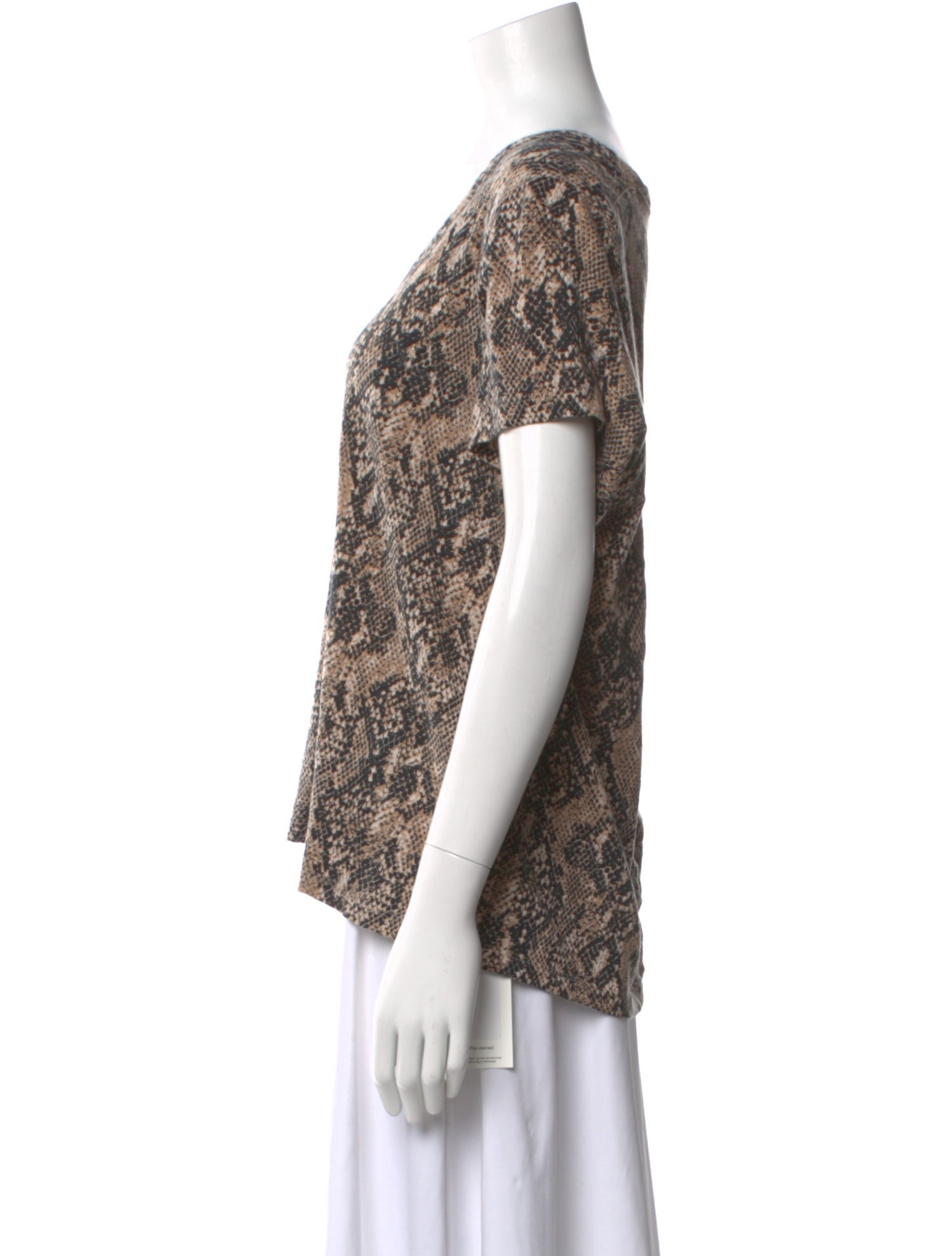 Veronica Beard Animal Print V-Neck T-Shirt