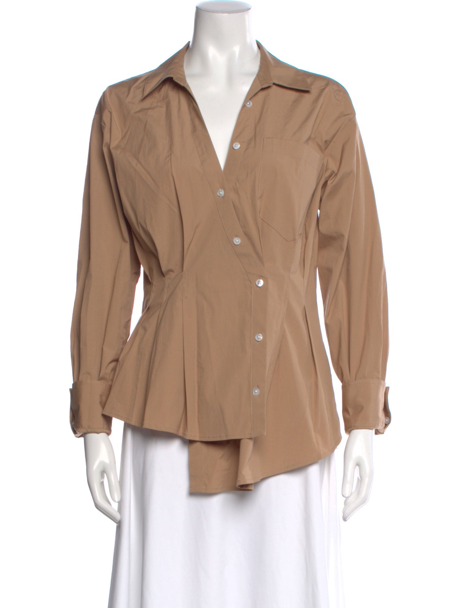 Veronica Beard V-Neck Long Sleeve Blouse