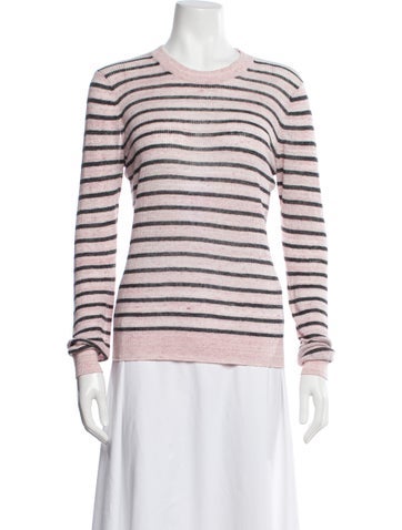 Pre-owned Veronica Beard Linen Striped Sweater In Pink