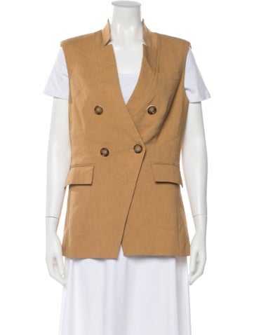 Pre-owned Veronica Beard Linen Vest In Neutral