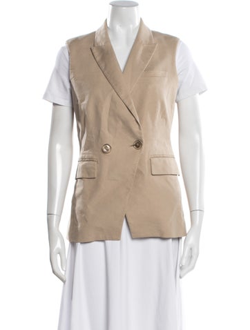 Pre-owned Veronica Beard Linen Vest In Neutral