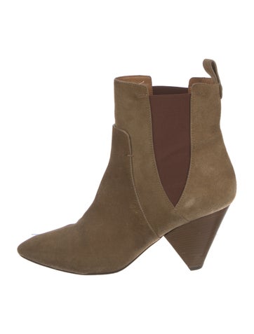 Pre-owned Veronica Beard Suede Chelsea Boots In Neutral