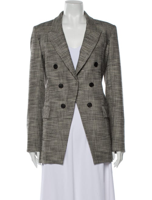 Veronica Beard Plaid Print Blazer Black