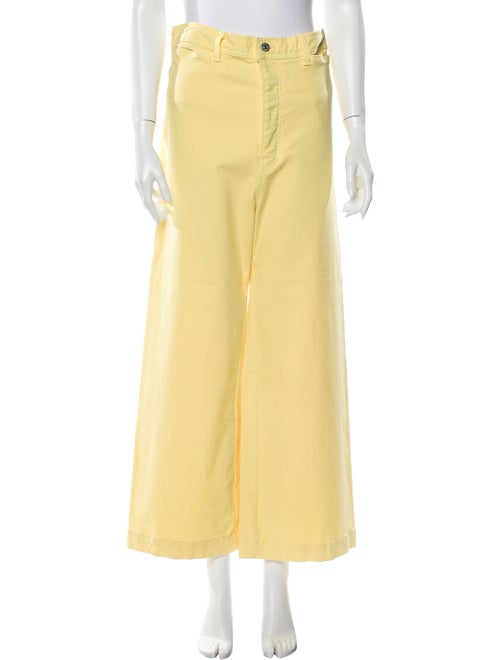 Veronica Beard High-Rise Wide Leg Jeans Yellow