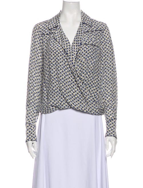 Veronica Beard Silk Printed Blouse White