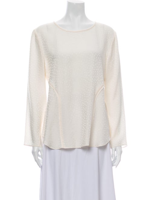 Veronica Beard Silk Scoop Neck Blouse White