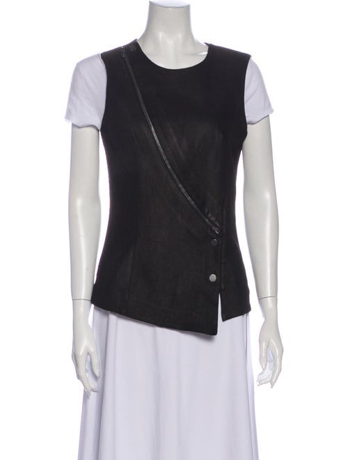 Veronica Beard Leather Vest Black